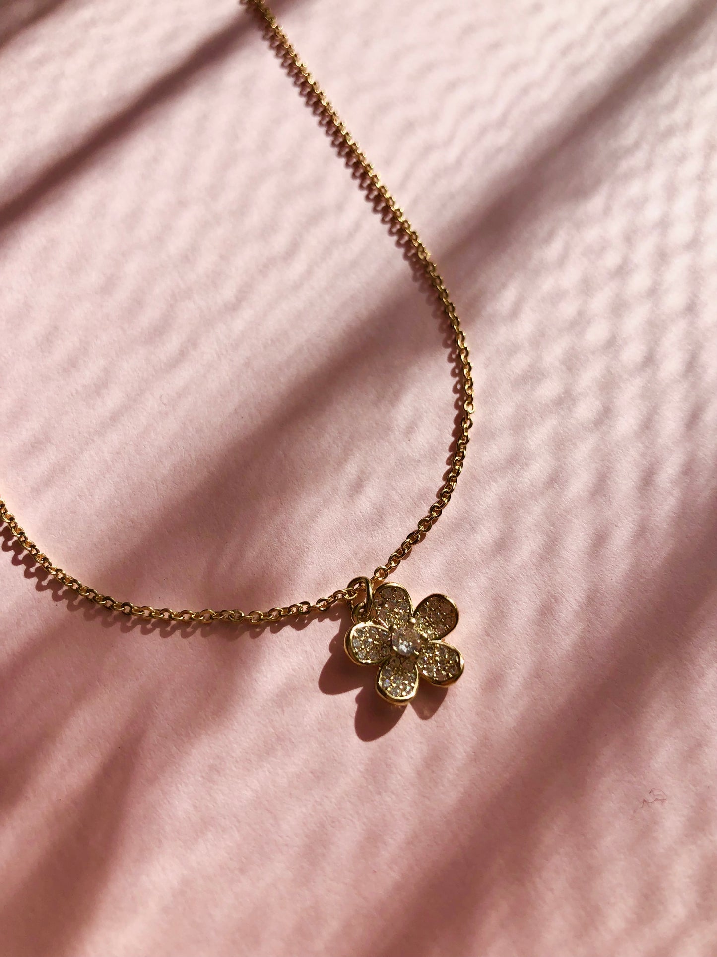 GOLD DAISY PENDANT NECKLACE