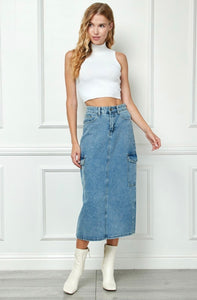 KEATON DENIM CARGO SKIRT